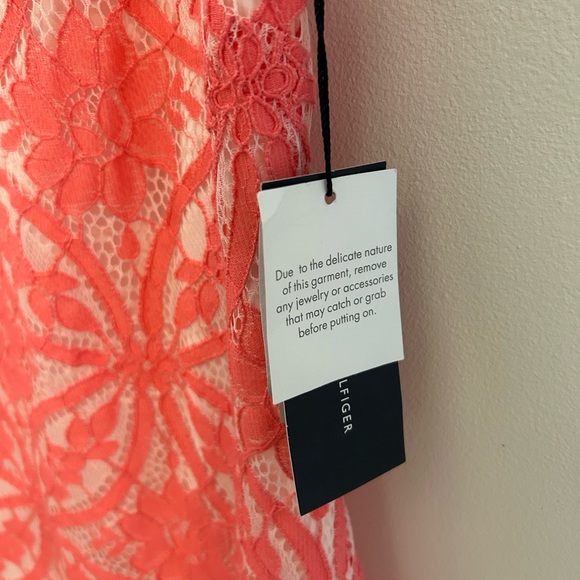 Tommy Hilfiger Coral Lace Sleeveless Dress, Size 2 - Picture 3 of 5